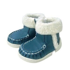 NWT Blue Vegan Leather Baby Toddler Shoes Boots